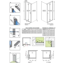 Душова стінка Radaway NES S1 70x200 безпечне скло, прозоре (10039070-01-01) - мініатюра 3
