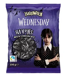 Шоколадні цукерки Halloween Wednesday Ravens Milk Chocolate 100г