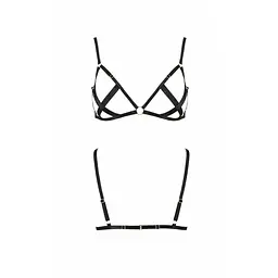 Відкритий бюстгальтер-стрепи Passion Exclusive NICKY BRA S/M, black - мініатюра 5