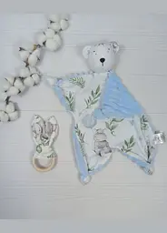 Іграшка-комфортер і еко-гризунок a.l.babybox Бегемотик Блакитний