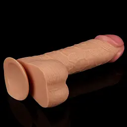 Великий фалоімітатор LoveToy Legendary King Sized Realistic 25.5 см тілесний - мініатюра 5