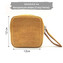 Міні-кейс для гаджетів натуральна шкіра Crazy horse (під рептилію) - мініатюра 8