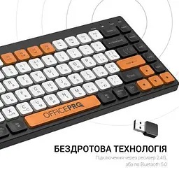 Клавіатура OfficePro (SK955B) Wireless/Bluetooth Black (SK955B) - мініатюра 9