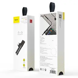 AUX-адаптер BASEUS L41 Type-C Male to Type-C/AUX(3,5) Female чорний CATL41-01 - мініатюра 2
