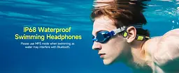 Бездротові кісткові навушники для плавання та бігу IFECCO X67 з Bluetooth 6.0, 32 ГБ пам'яті, MP3-плеєром, активним шумоподавленням та IP68 Чорно-жовтий - мініатюра 7