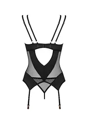 Корсет та стрінги Obsessive Nesari XS/S (чорний) - мініатюра 12