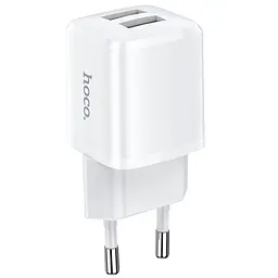 Адаптер мережевий HOCO Briar dual port charger N8 2 USB білий