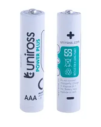 Батарейка Uniross лужна Power Plus Alkaline AAA 1.5V - BX40 ПВХ плівка 2 шт в упаковці