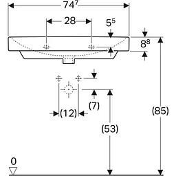 Раковина Geberit Smyle Square 75x48 500.249.01.1, Білий - мініатюра 3