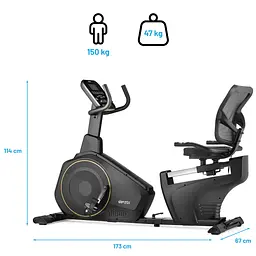 Горизонтальний велотренажер Gymtek XBR6000 електромагнітний золотистий - мініатюра 19