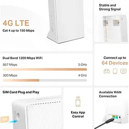 Маршрутизатор Mercusys MB130-4G AC1200, 4G/LTE, 1xFE LAN, 1xFE WAN (MB130-4G) - мініатюра 7