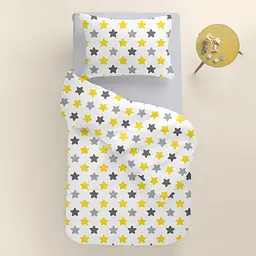 Дитяча постільна білизна в ліжечко COOKIES CS3, жовтий (CookieYellowGrey_52Grey_140) - мініатюра 2