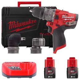 Дриль-шуруповерт акумуляторний безщітковий ударний MILWAUKEE, M12 FPDXKIT-202X, 37Нм