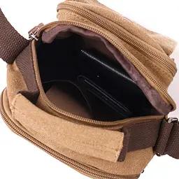 Практична невелика чоловіча сумка із щільного текстилю Vintage 14,5х19х10,5 см sum0028943 - мініатюра 7