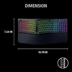 Клавіатура Razer Pro Type Ergo 118 key USB-A/WL/BT EN RGB Black (RZ03-05440100-R3M1) - мініатюра 5