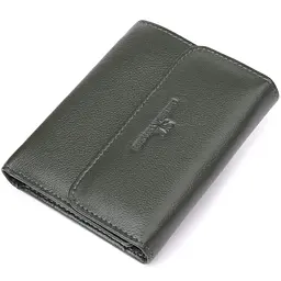 Стильний гаманець середнього розміру із натуральної шкіри ST Leather 23075 зелений - мініатюра 1