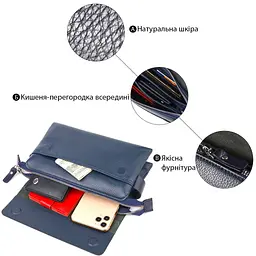 Добротний чоловічий клатч із натуральної комбінованої шкіри Canpellini 21565 синій - мініатюра 4