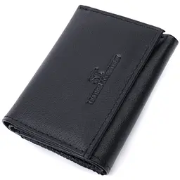 Зручний компактний гаманець з монетницею із натуральної шкіри ST Leather 22742 чорний