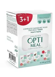 Набір вологого корму для собак Optimeal Complete Canned Pet Food Adult асорті, 4х100 г