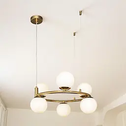 Люстра підвісна з кульками Levistella 7521011-6 BRZ+WH