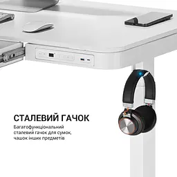 Комп'ютерний стіл OfficePro з електрорегулюванням висоти білий (ODE111WW) - мініатюра 7