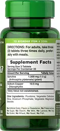 Натуральна добавка Puritan’s Pride Spirulina 500 mg 100 таблеток - мініатюра 2
