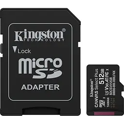 Карта пам'яті Kingston microSDXC Canvas Select Plus 512GB Class 10 UHS-I U3 А1 V30 + SD адаптер (SDCS3/512GB) [153100]