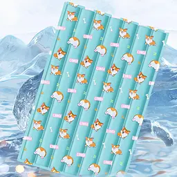 Охолоджуючий килимок для собак та кішок GEL Material Summer Pet Cooling Mat Corgi Blue 60х90 см