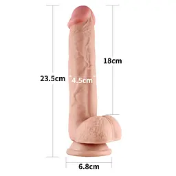Фалоімітатор - Sliding-Skin Dual Layer Dong 9" Flesh - мініатюра 9