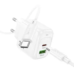МЗП Hoco CS55A Surplus PD30W+QC3.0 (1USB-A/1C) + кабель Type-C to Type-C White - мініатюра 4