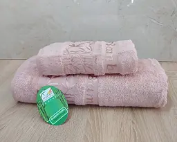 Набір турецьких бамбукових махрових рушників Cestepe 50х90+70х140 Bamboo Zumrut Light Pink