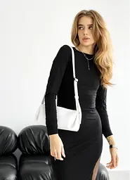 Жіноча сумка Sambag Leoma Strip біла 27 х 12 х 13 см (54000008) - мініатюра 2