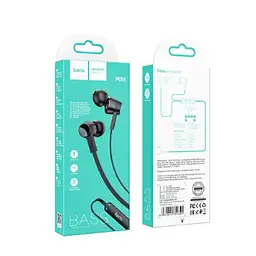 Провідні вакуумні навушники Hoco M86 Oceanic universal earphones with mic, 3.5mm, 1.2m, black - мініатюра 3