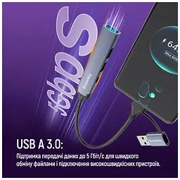 Концентратор ColorWay USB-A/USB-C 4-in-1 USB2.0х2/USB3.0/USB-C2.0 (CW-HUB06) - мініатюра 9