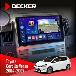 Штатна магнітола Toyota Corolla Verso 2004-2009 Decker D9-009 4x64, DSP, 4G, 2k Decker (НФ-00008458)