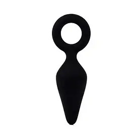 Анальна пробка силіконова з кільцем Velvet Ring 8,6x2,4 см Чорна
