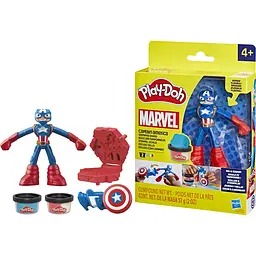 Набір для творчості з масою для ліплення  Hasbro Play-Doh Marvel Captain America Stamping Shield (F9829_G0056) - мініатюра 2
