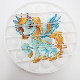 Сенсорна іграшка антистрес силіконова нескінченна пухирка попит UKC Pop It Fidget поні коло білий