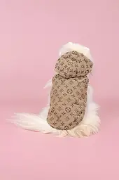Жилетка для собак із капюшоном Louis Vuitton S бежева - мініатюра 2