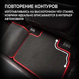 Килимки у салон EVA для Nissan Almera Classic (B10) 2006- з підп'ятником Червоні 5 шт - мініатюра 7