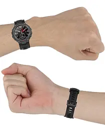 Силіконовий ремінець Primolux для смарт годинника Xiaomi Amazfit T-Rex (A1918)/T-Rex Pro (A2013) Black - мініатюра 6
