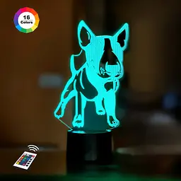 Нічник-світильник 3D Бультер'єр 2 3DTOYSLAMP 25х12 см osv0001346
