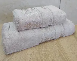 Набір турецьких бамбукових махрових рушників Cestepe 50х90+70х140 Bamboo Ecol Bej - мініатюра 2