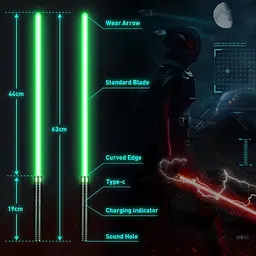 Набір лазерних мечів SLVCREK Star Wars 2 перезаряджаються 12 кольорів зі звуком - мініатюра 3