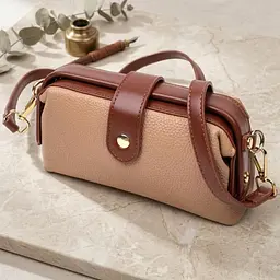 Стильний клатч з цікавою клямкою з натуральної шкіри Vintage 22423 бежевий