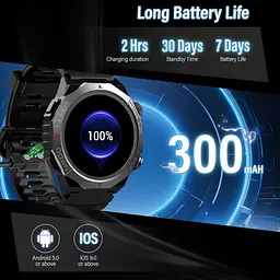 Смарт-годинник Qecnato Military 1.39" HD з Bluetooth-дзвінками, 110+ спортивними режимами та IP68 чорний - мініатюра 4