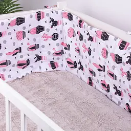 Захисний борт в ліжечко MirSon Kids Time 18-0004 Pink Cactus, білий - мініатюра 3
