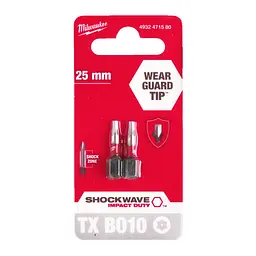 Біта SHOCKWAVE MILWAUKEE, TX BO10, 25мм, (2 шт) - мініатюра 2