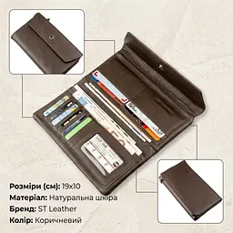 Практичний жіночий гаманець-клатч ST Leather 18841 коричневий - мініатюра 3