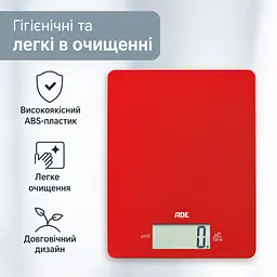 Ваги кухоні цифрові Leonie червоні ADE KE1800-1 - мініатюра 6